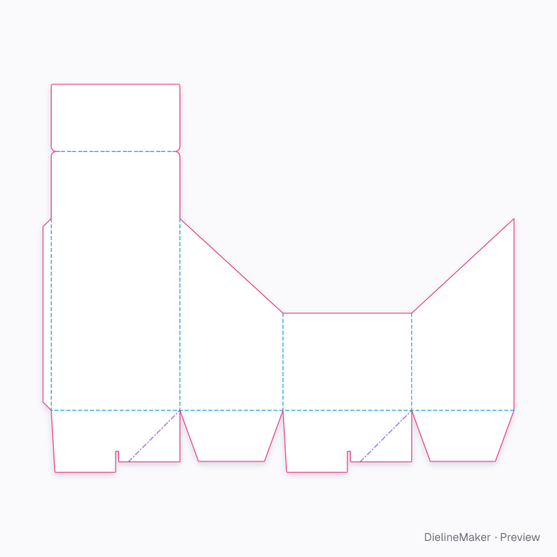Toy dump bin flat dieline