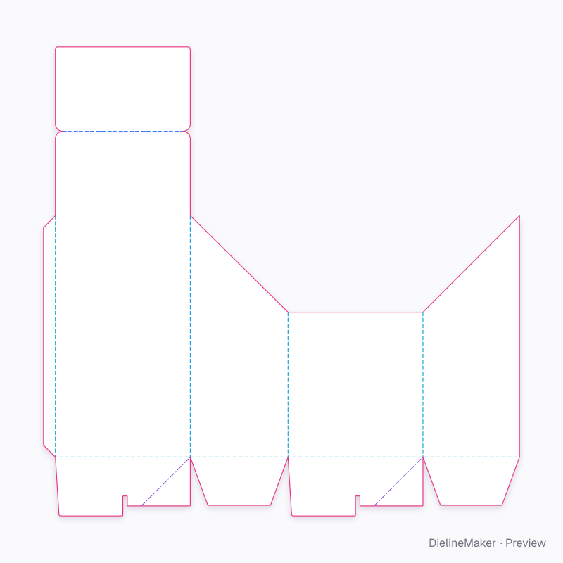 Travel accessory dump bin — Dump bin flat dieline