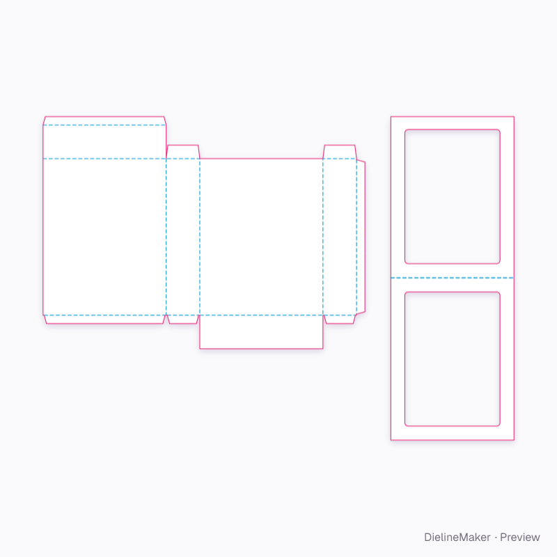 Easel frame with support case flat dieline