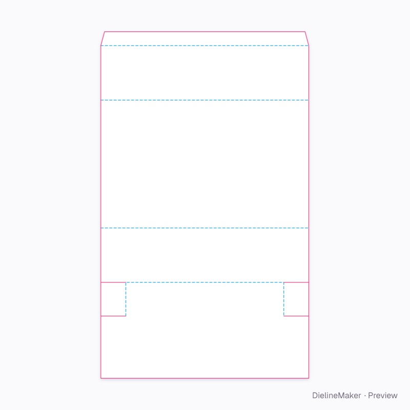 Angled glued sleeve with stops flat dieline