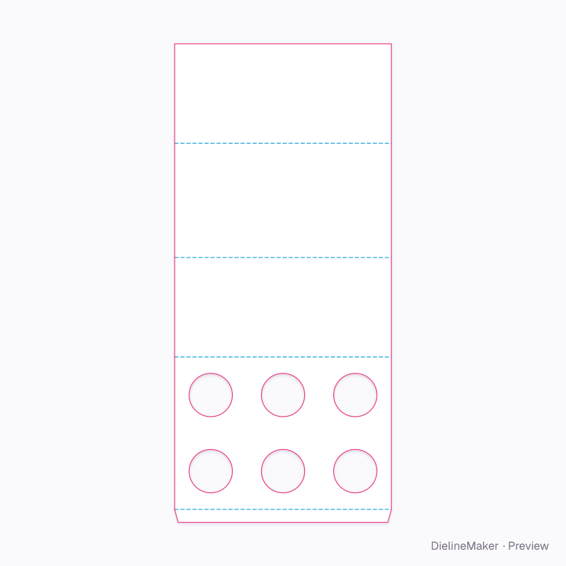 Neck-covered bottle sleeve, 2 × 3 flat dieline