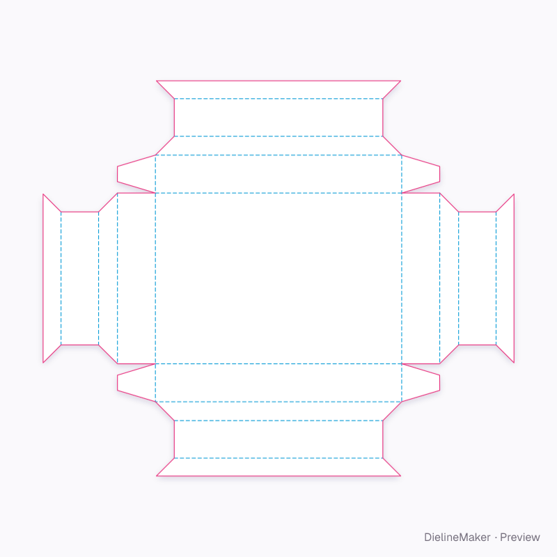 ECMA B49.20.00.00 · Buffer-wall tray, glued corner ears flat dieline