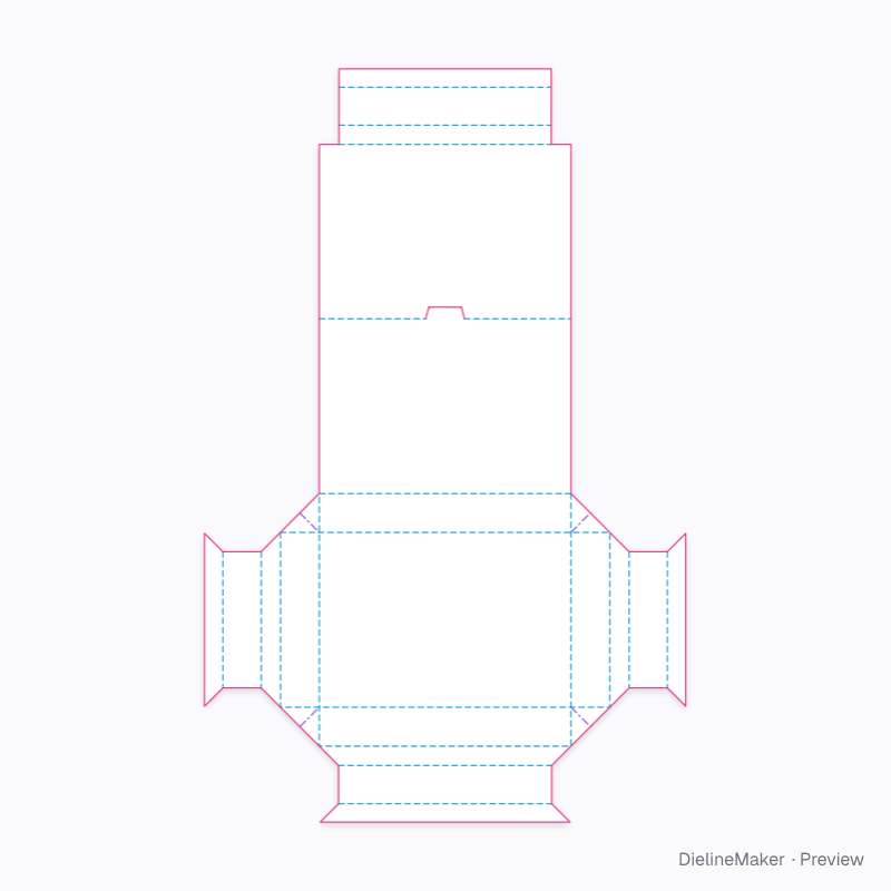 ECMA B49.21.00.51 · Buffer-wall tray with double-walled cover flat dieline