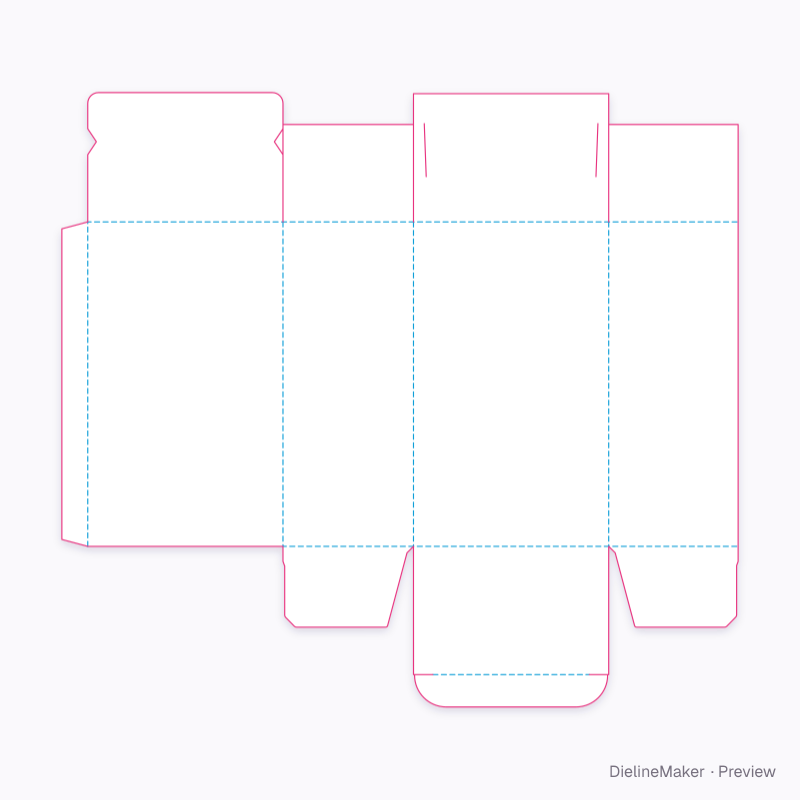 A20.50.03.01 tuck base / claw lock top (reverse) flat dieline