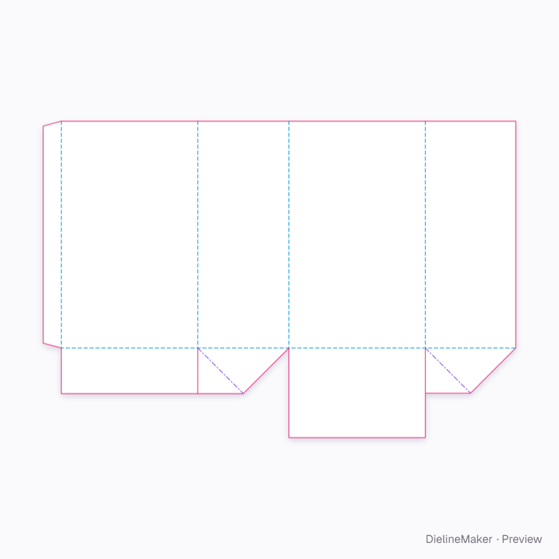 Covered crash-bottom carton flat dieline