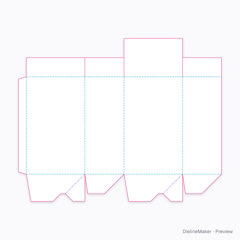 A60.11.00.03 crash lock base / reduced-flap seal top flat dieline