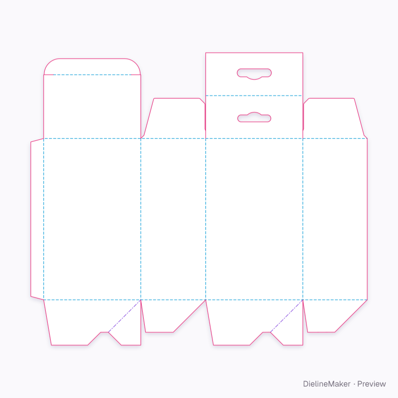 A60.21.00.03 crash lock base / tuck and header top flat dieline