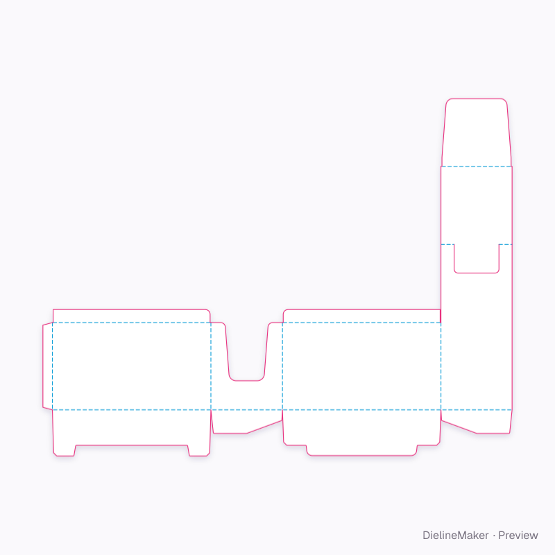 Display outer with header flat dieline