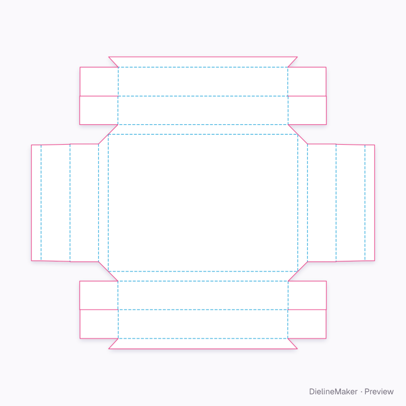 ECMA B32.02.00.00 · Integrated flanged base flat dieline