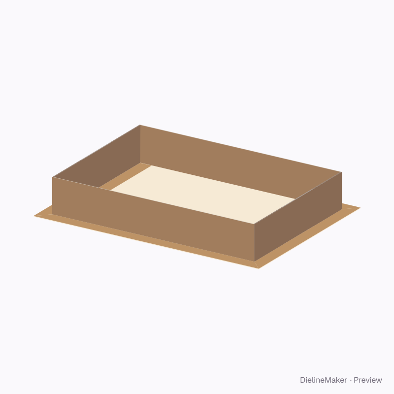 Tray with integrated flanged base