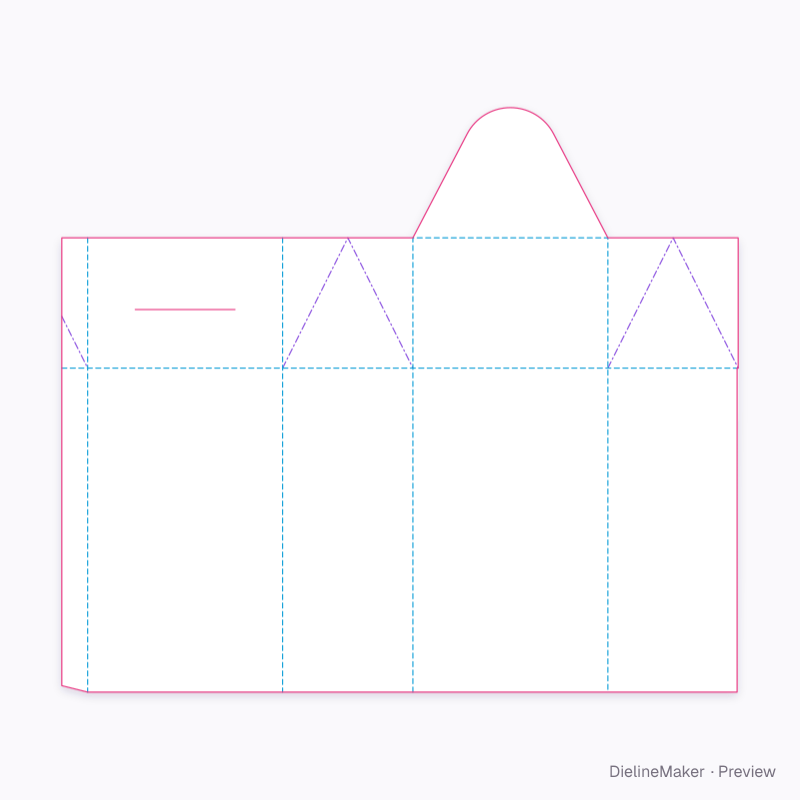 Locking gable, open base flat dieline