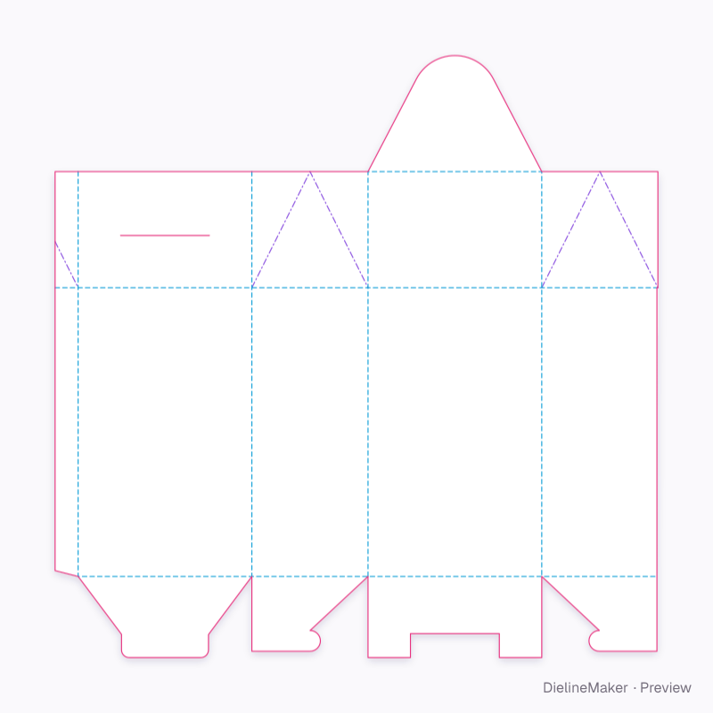 Locking gable, snap-lock base flat dieline