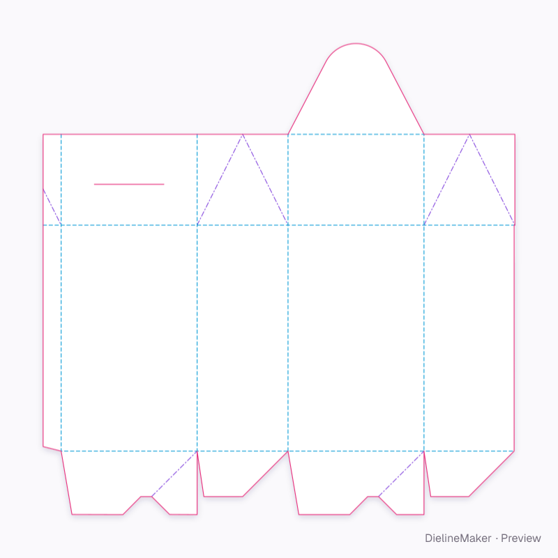 Locking gable, crash-lock base flat dieline