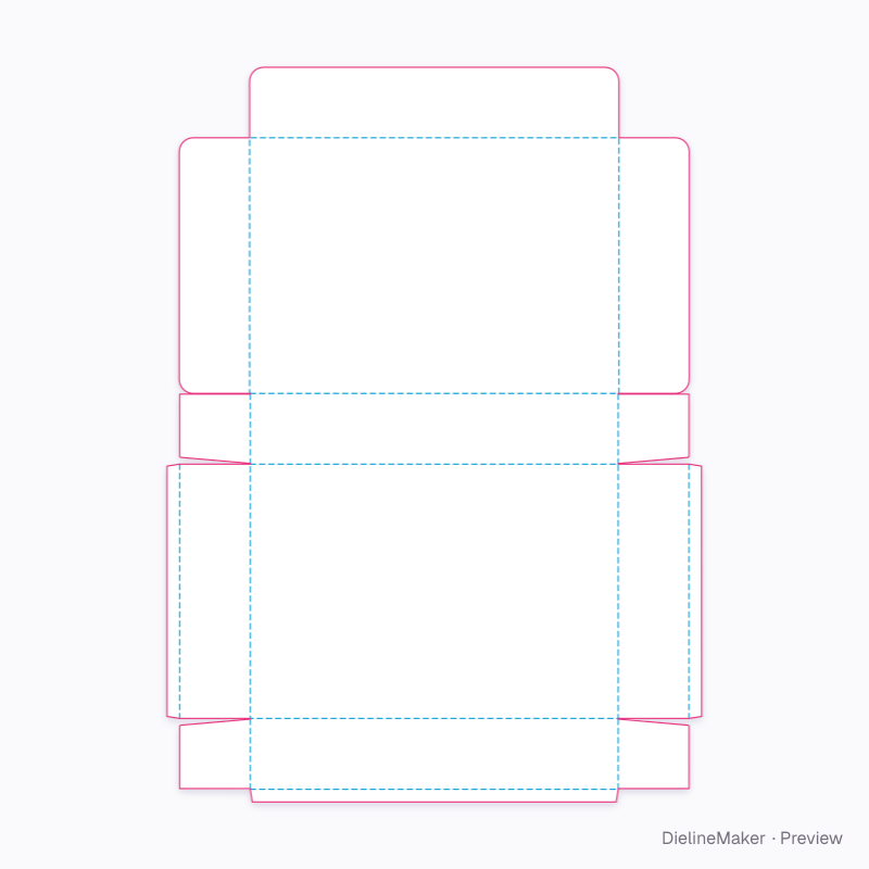 ECMA B40.20.83.53 · Three rim flaps and a three-wing cover flat dieline