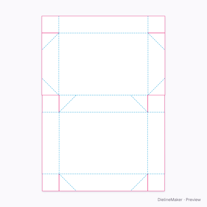 ECMA B40.22.00.61 · Collapsible tray and glued full cover flat dieline