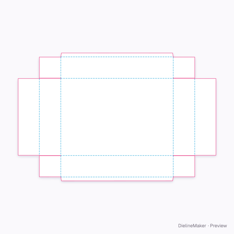 ECMA B44.20.82.00 · Two double end walls and two rim flaps flat dieline