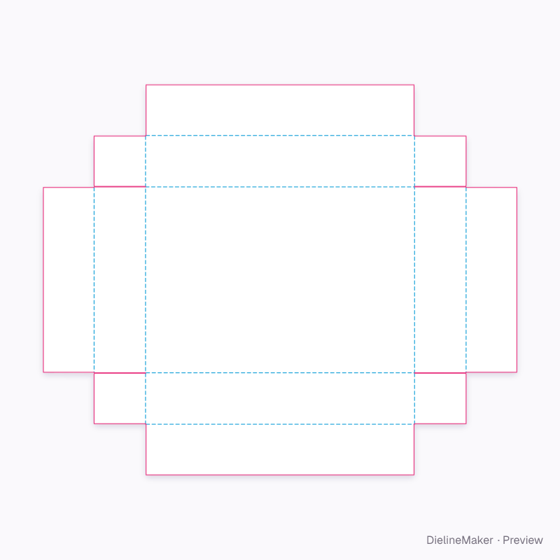 ECMA B48.20.00.00 · Four double walls and corner flaps flat dieline
