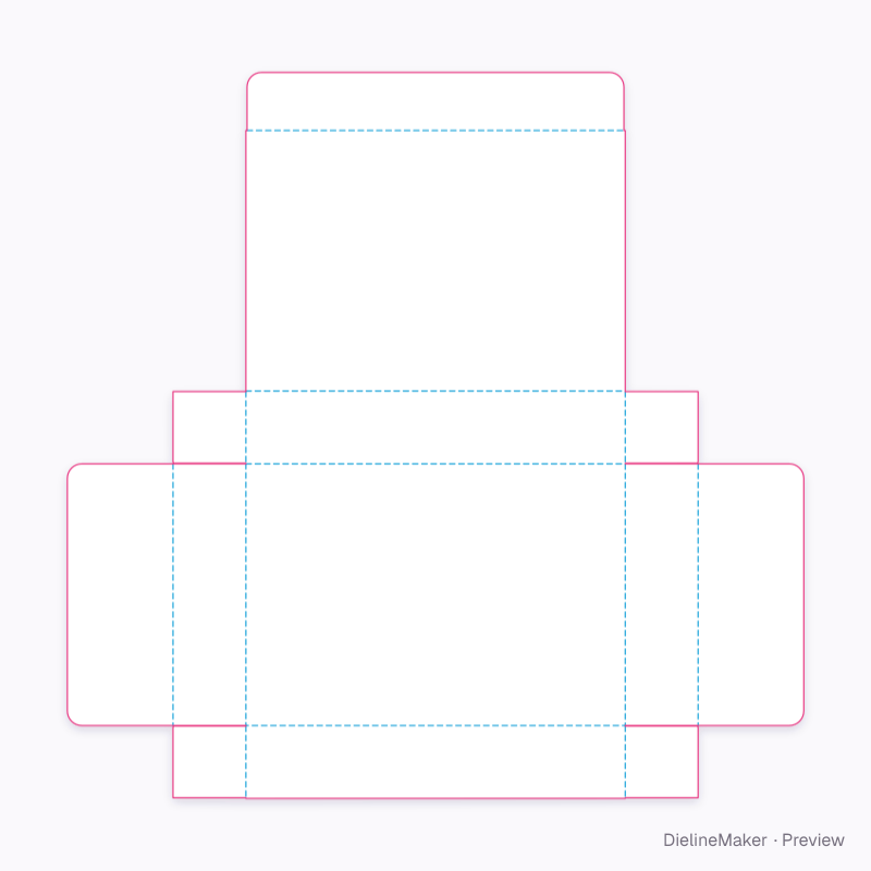 Glued folding-carton tray flat dieline