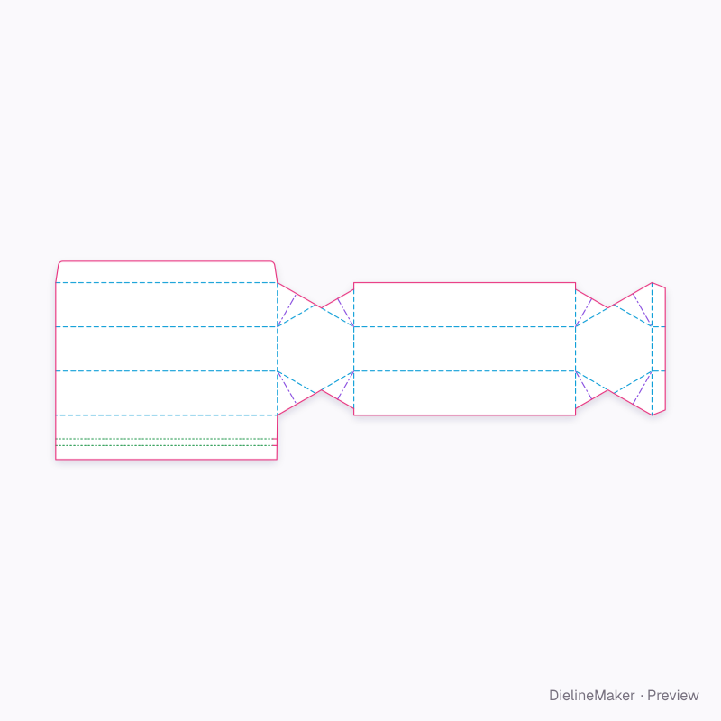 Hexagonal tamper-evident carton flat dieline