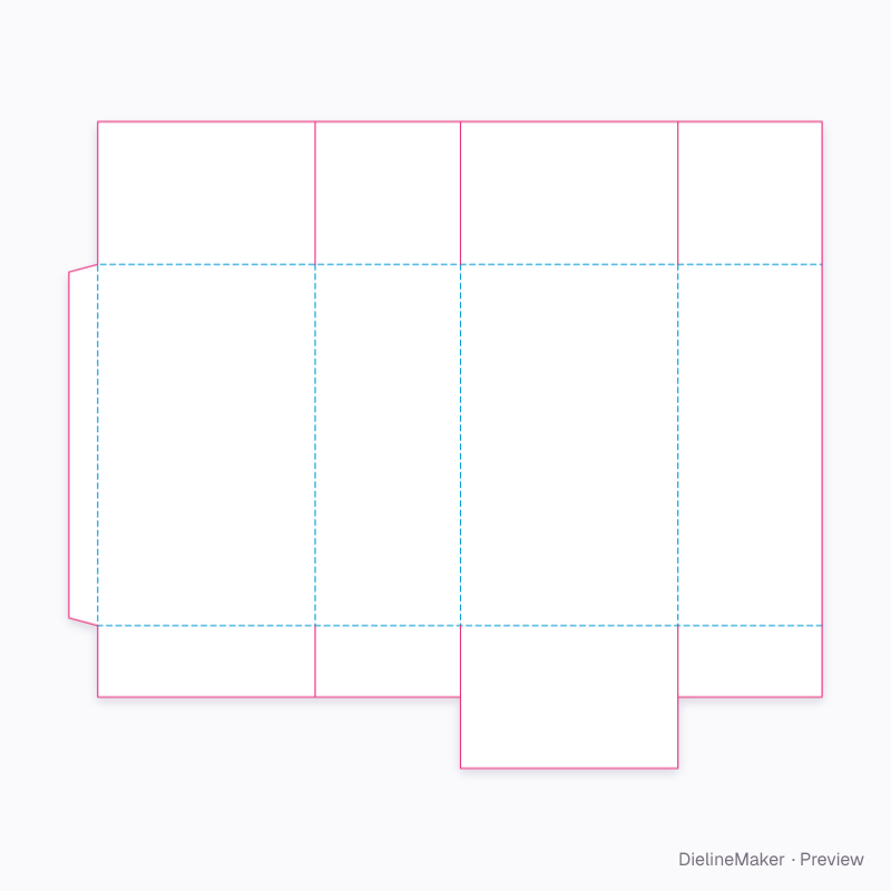 A11.10.03.03 reduced-flap seal base / full-overlap seal top flat dieline