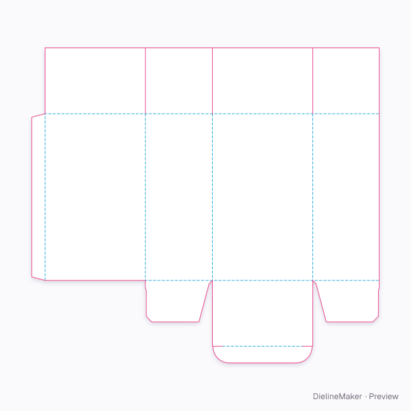A20.10.03.03 tuck base / full-overlap seal top flat dieline