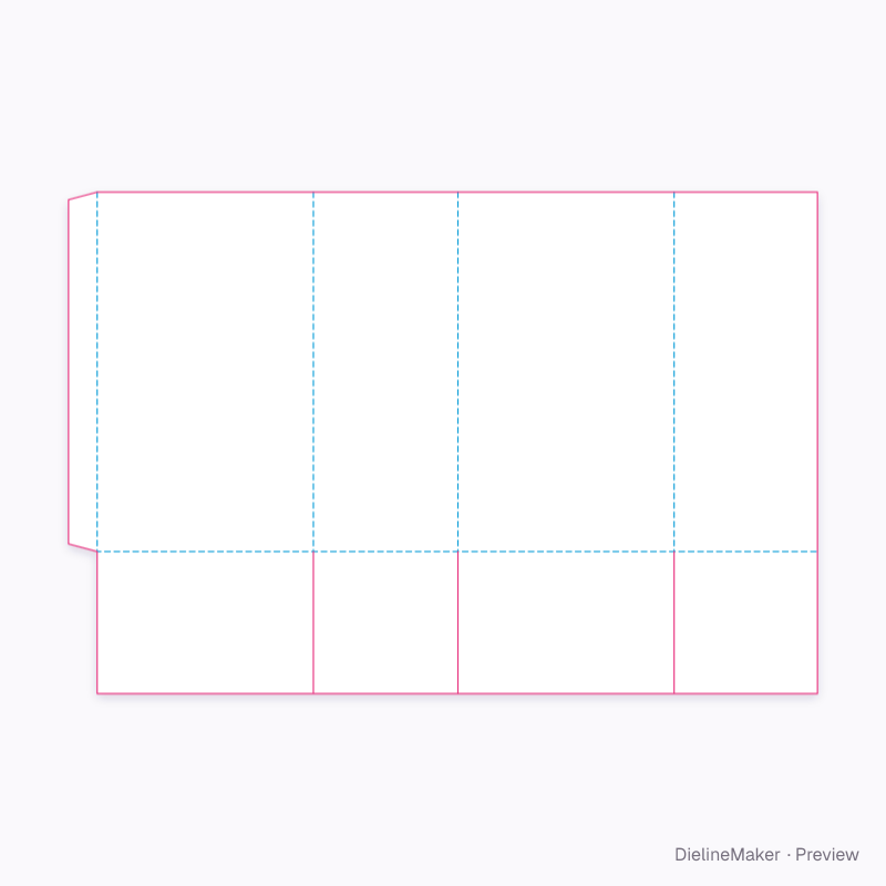 Mixed-end folding carton flat dieline