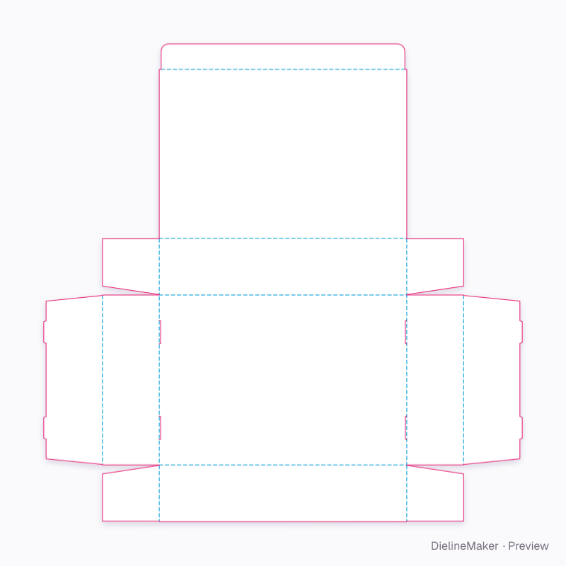 ECMA B20.01.00.50 · Nib-lock tray with tuck cover flat dieline