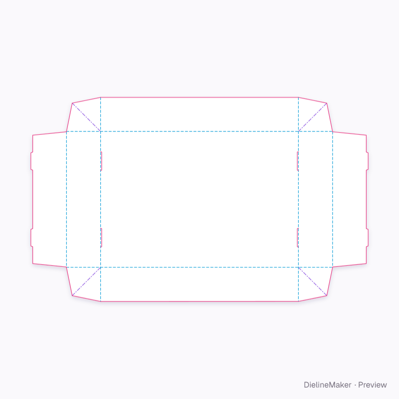ECMA B20.04.00.00 · Nib-lock tray with webbed corners flat dieline