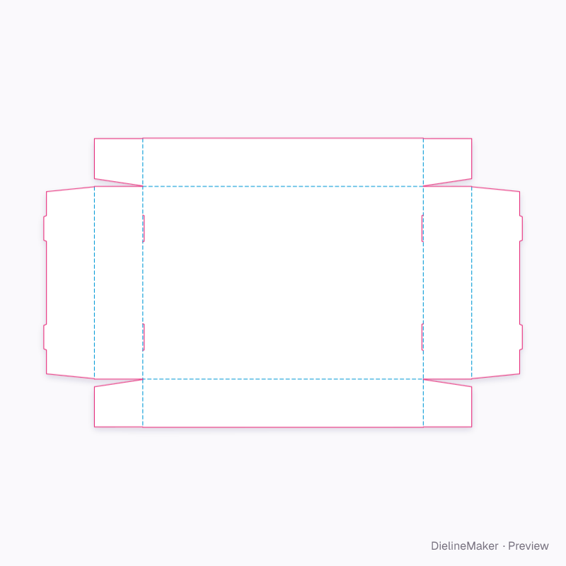 Paperboard nib-lock tray flat dieline