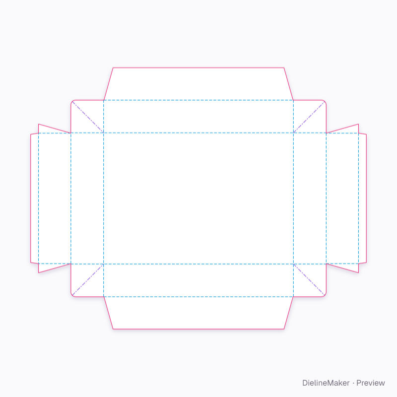 ECMA B11.02.00.00 · Webbed corners with retaining wedges flat dieline