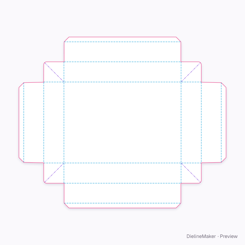 ECMA B30.04.00.00 · Webbed corners and chamfered floor seats flat dieline