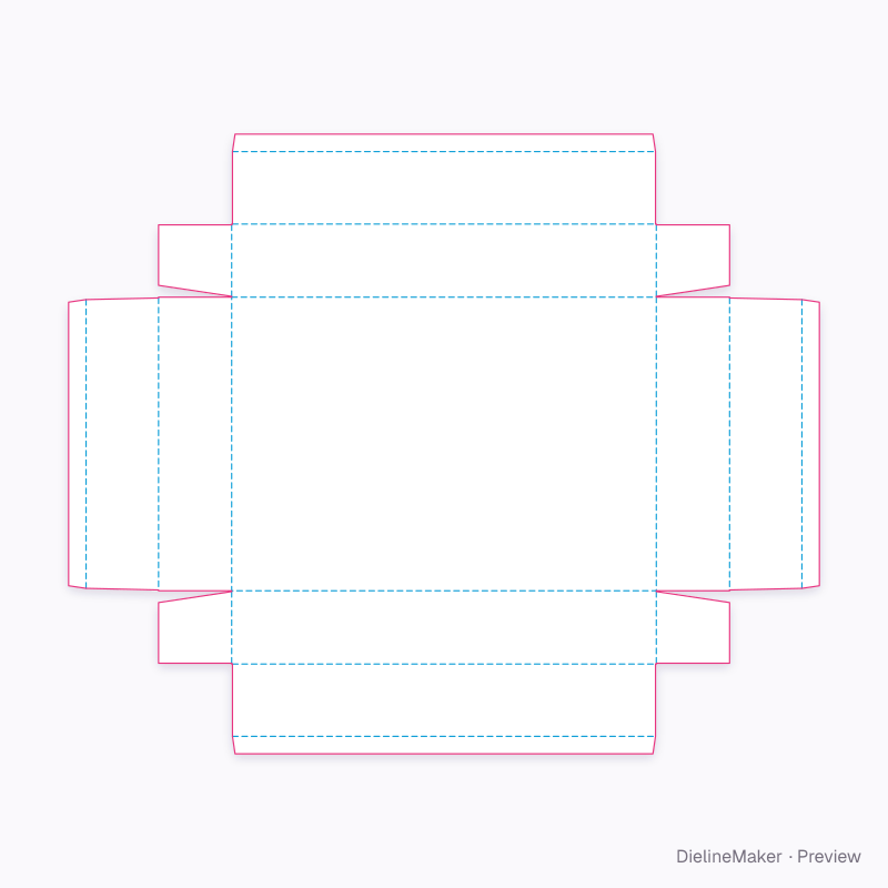 ECMA B48.02.00.00 · Glued returns with floor seats flat dieline