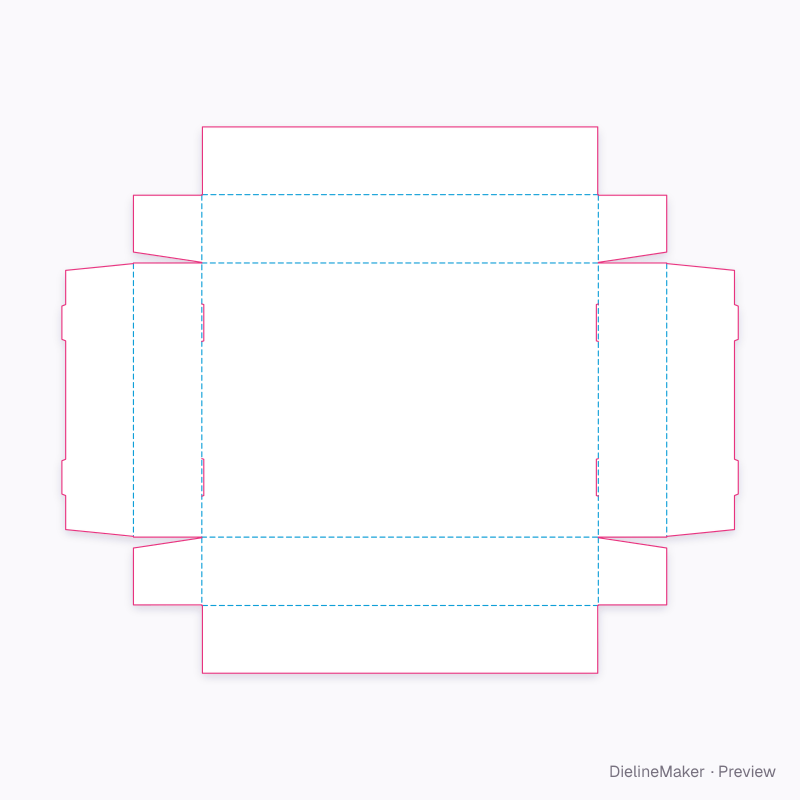 Four-wall return tray flat dieline