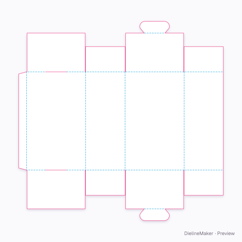 Edge-lock skillet, both ends flat dieline
