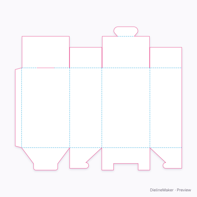 Snap-lock base, edge-lock top flat dieline