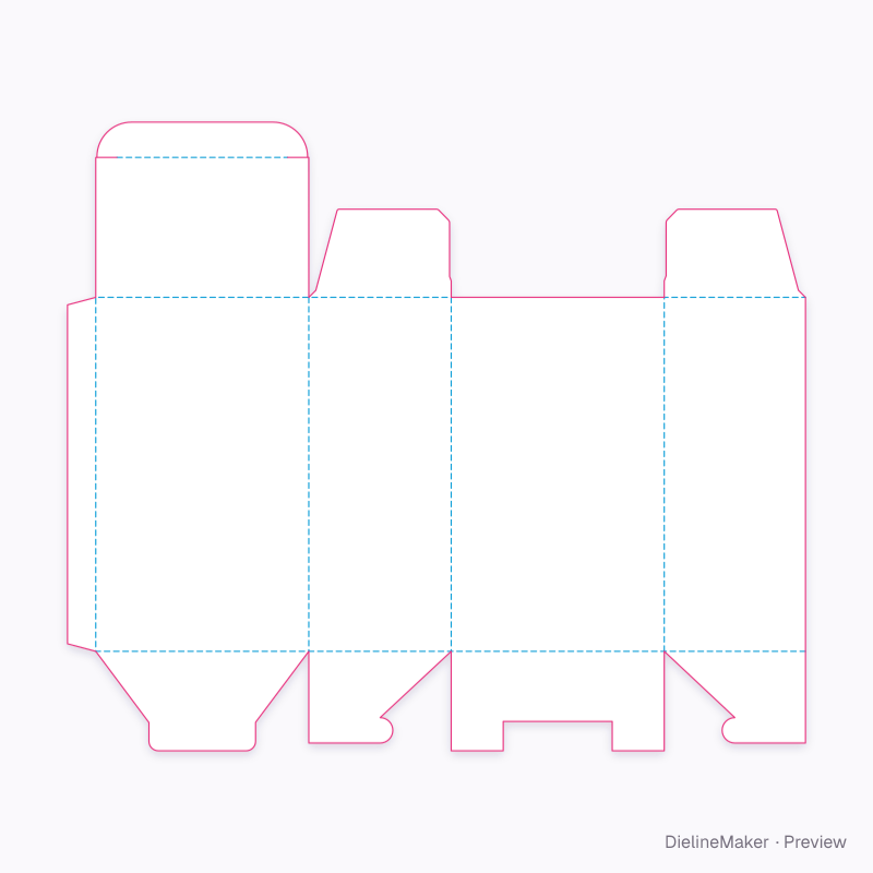 Snap-lock base, P1 tuck top flat dieline