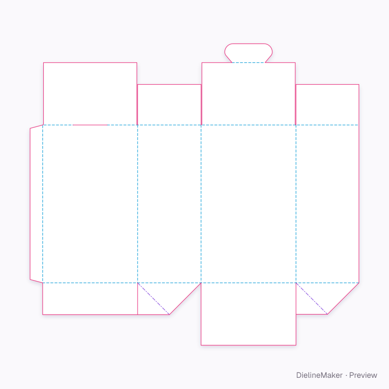 Covered crash-lock base, edge-lock top flat dieline