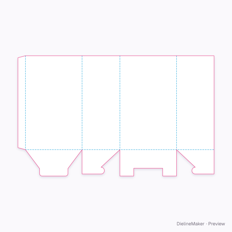 A55.01.01.00 snap lock base / open top flat dieline