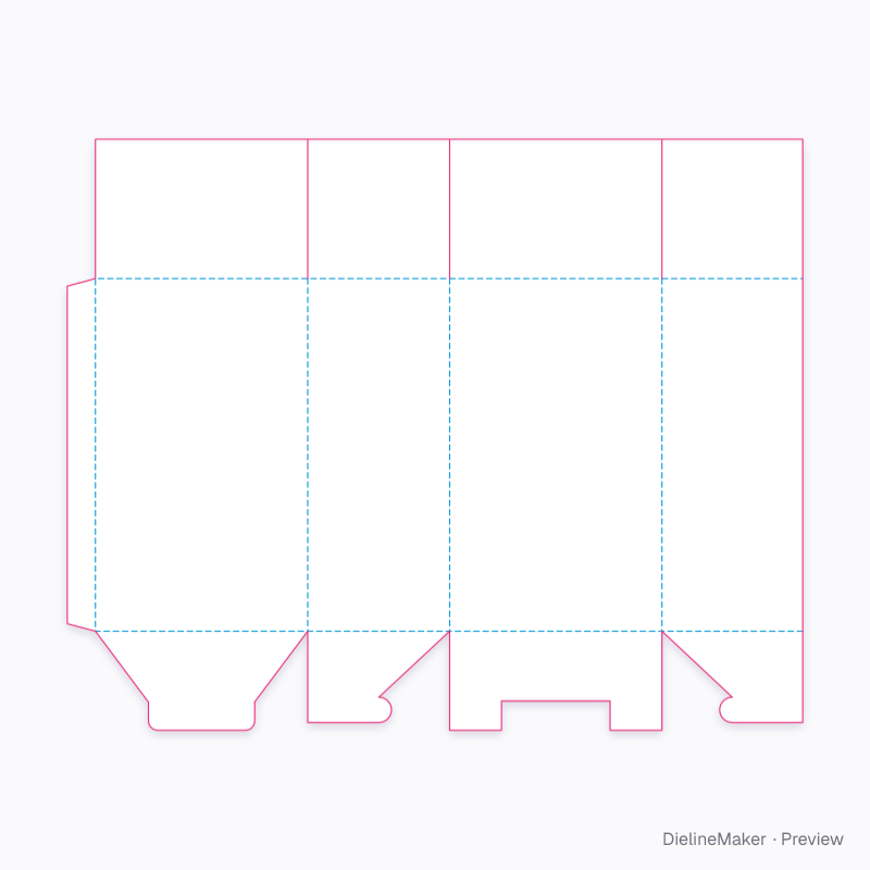 A55.10.01.03 snap lock base / full seal top flat dieline