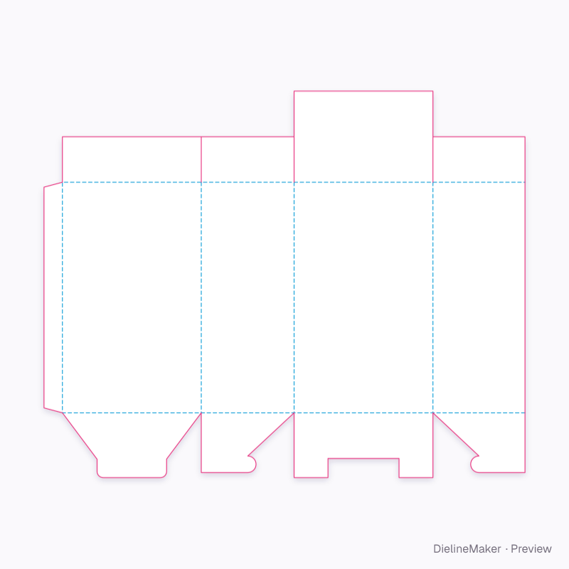 A55.11.01.03 snap lock base / reduced-flap seal top flat dieline