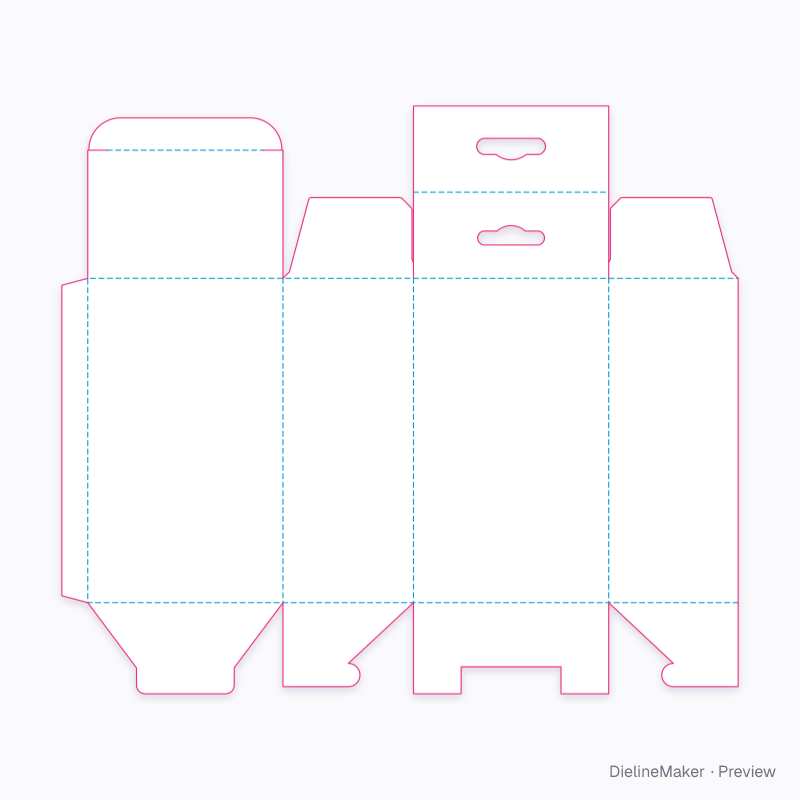 A55.21.01.03 snap lock base / tuck and header top flat dieline