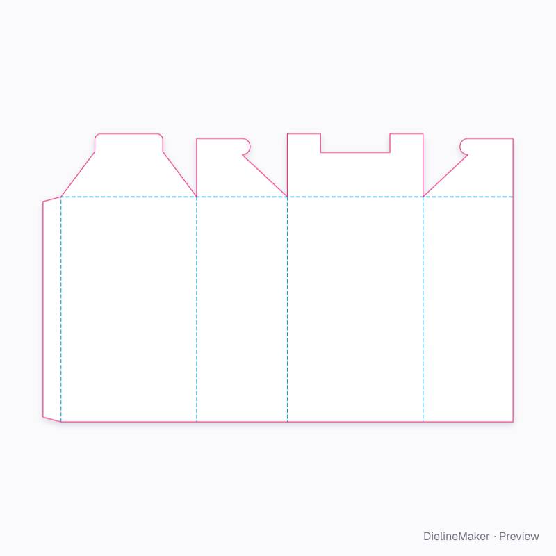 Hooked snap-end carton flat dieline