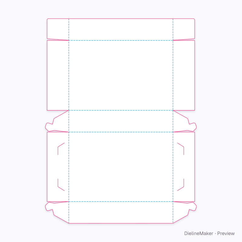 ECMA B15.06.00.60 · Claw-lock tray with complete cover flat dieline