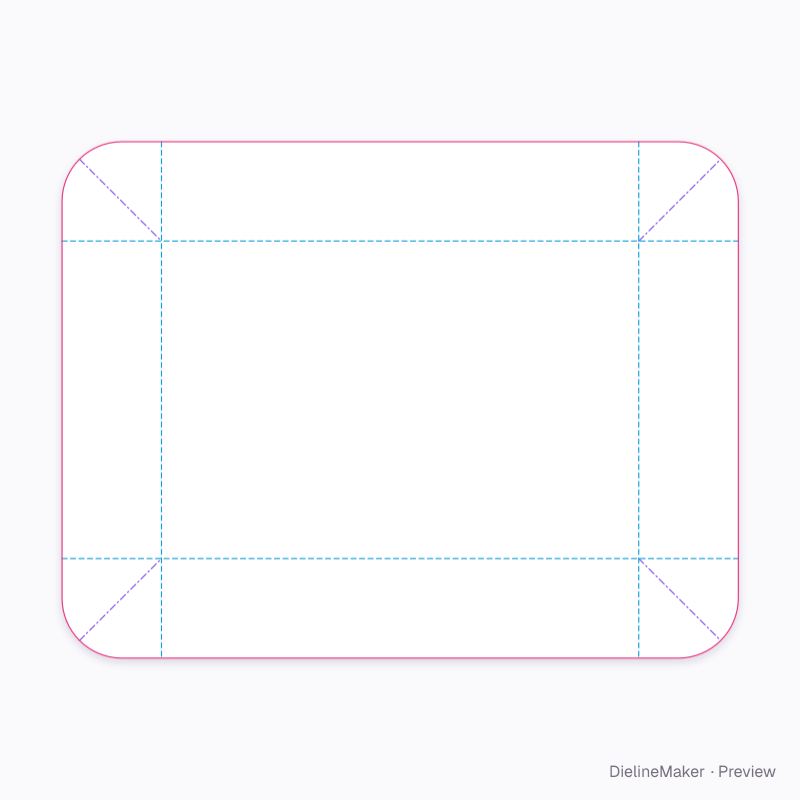 ECMA B15.11.00.00 · Unglued webbed-corner tray flat dieline