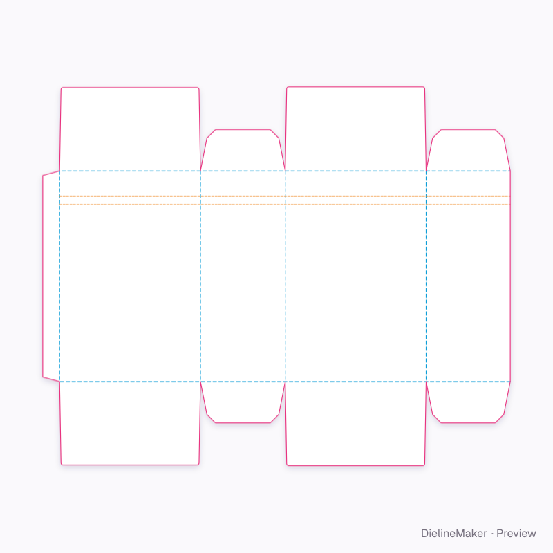 Carton prepared for applied tear tape flat dieline