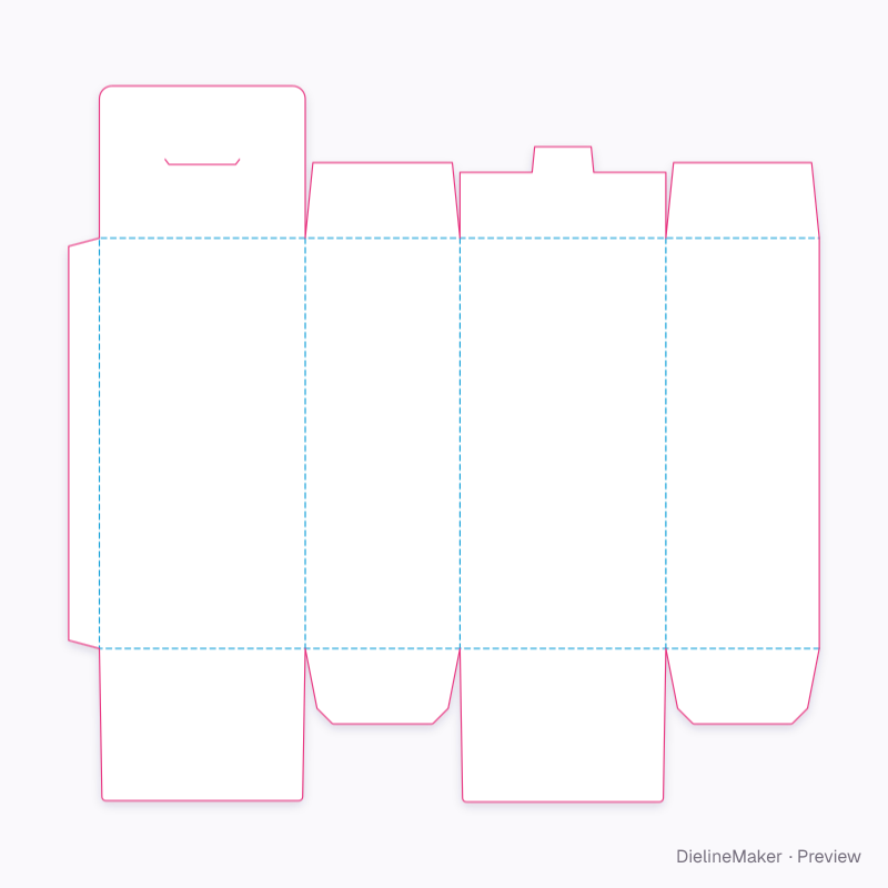 Reclosable full-cover carton flat dieline