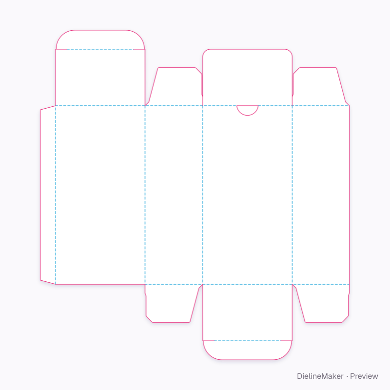 Tuck carton with counterflap flat dieline