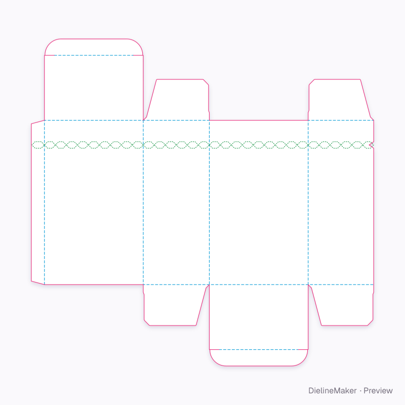 Tear-off top carton flat dieline