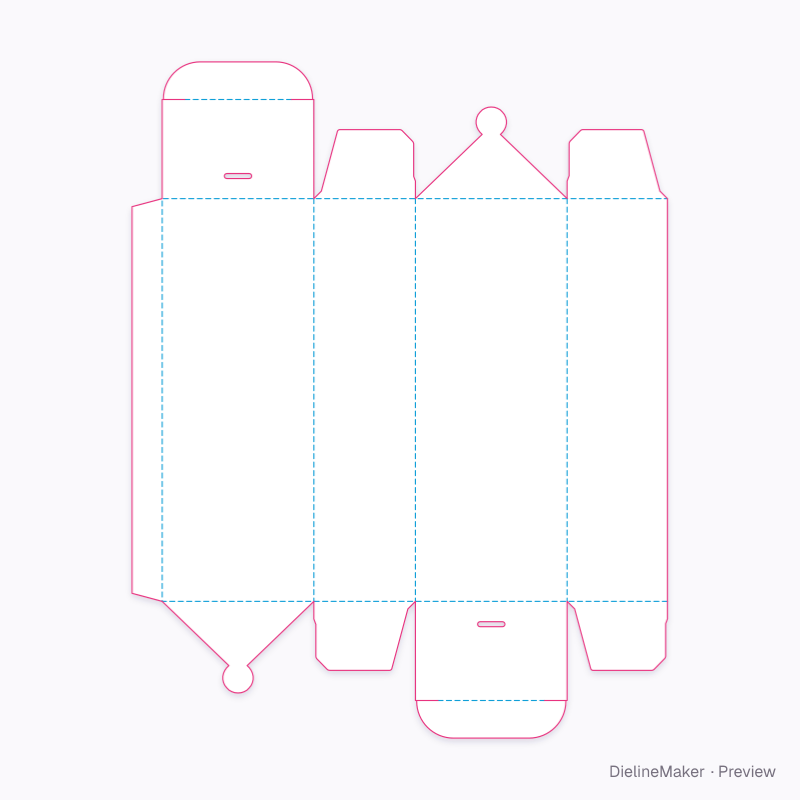 Tuck with securing counterflap flat dieline