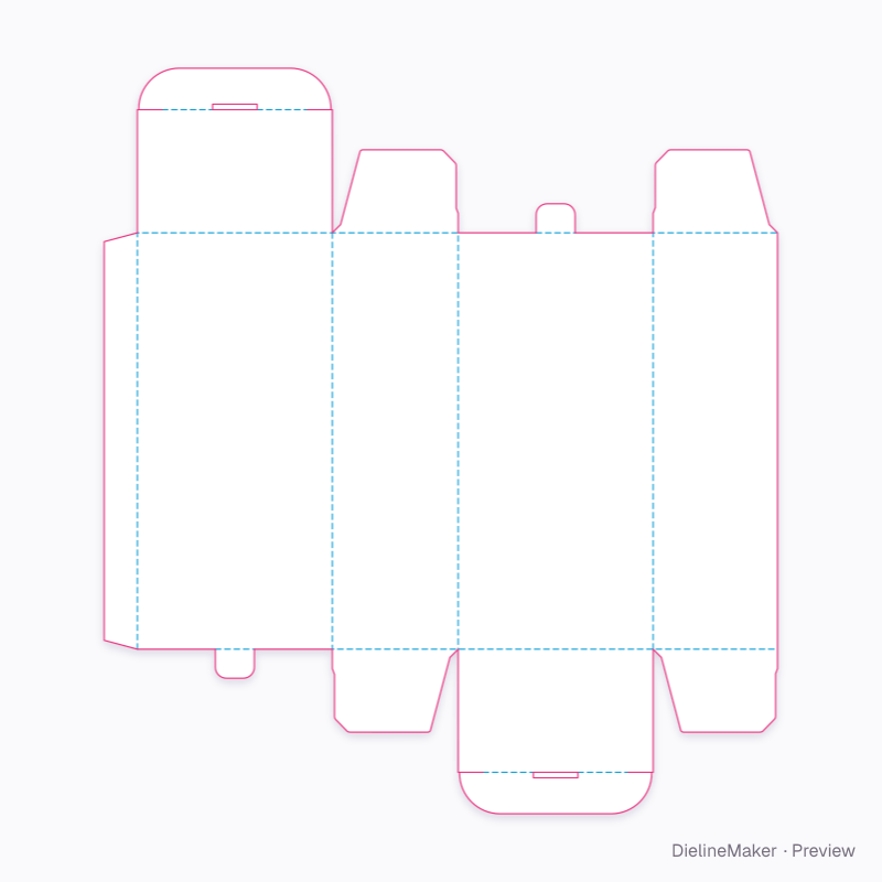 Tuck with securing lock flat dieline